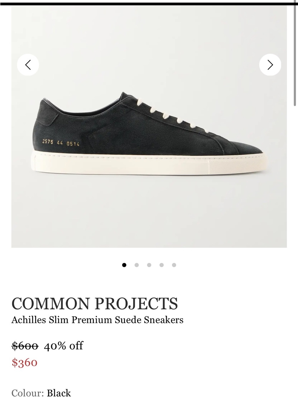 Common Projects Black Low-Top Sneakers with Cream Sole